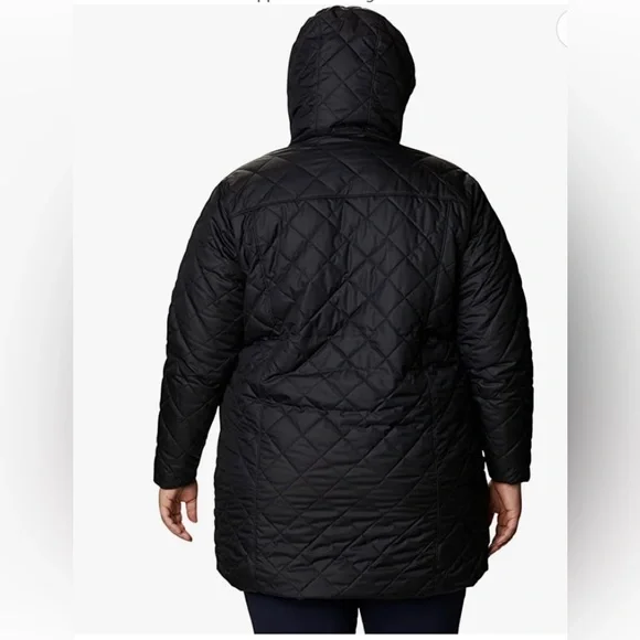 Columbia Plus Size Quilted Hood Puffer Women’s Black Jacket Size 3X NWT